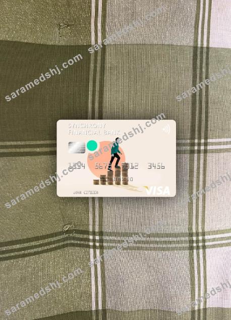 USA Synchrony Financial Bank visa card photolook front